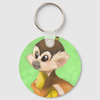 Squirrel Monkey with Banana Keychain