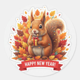 Squirrel New Year Party Sticker