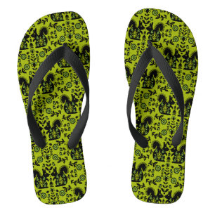 Squirrel Nordic Scandinavian Folk Art     Flip Flops