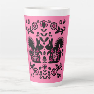 Squirrel Nordic Scandinavian Folk Art Latte Mug