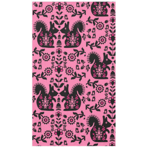 Squirrel Nordic Scandinavian Folk Art     Tablecloth