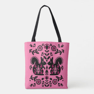 Squirrel Nordic Scandinavian Folk Art Tote Bag