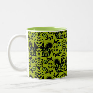 Squirrel Nordic Scandinavian Folk Art       Two-Tone Coffee Mug