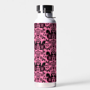 Squirrel Nordic Scandinavian Folk Art Water Bottle