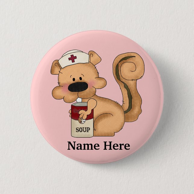 Squirrel Nurse Button (Front)