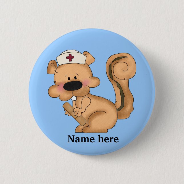 Squirrel Nurse Button (Front)