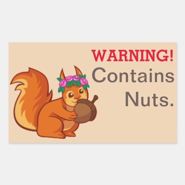 Squirrel Nut Allergy Warning Sticker (Front)
