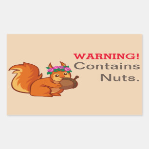 Squirrel Nut Allergy Warning Sticker
