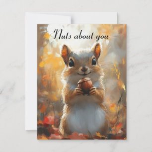 Squirrel Nutty For You Personalized Valentine Card
