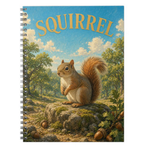 Squirrel Oak Grove Watercolor GeoSaga Notebook