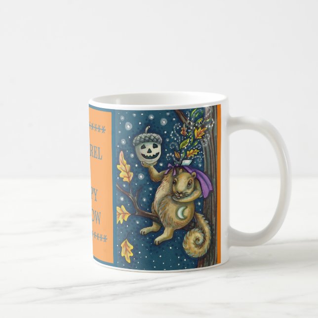 SQUIRREL OF SLEEPY HOLLOW & ACORN, FUNNY HALLOWEEN COFFEE MUG (Right)