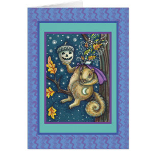SQUIRREL OF SLEEPY HOLLOW, FUNNY HALLOWEEN CARD