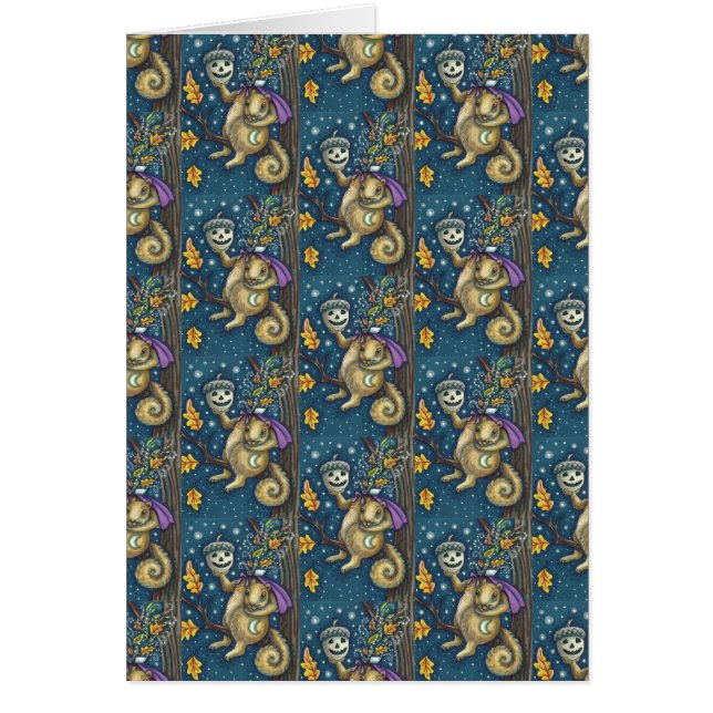 SQUIRREL OF SLEEPY HOLLOW, HALLOWEEN Blank CARD (Front)