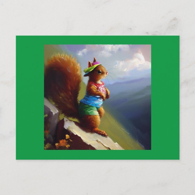 Squirrel On a Mountain Postcard (Front)