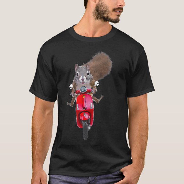 Squirrel On A Scooter T-Shirt (Front)