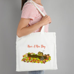 Squirrel on branch Tote Bag