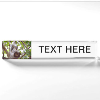 squirrel on log cute animal c nameplate
