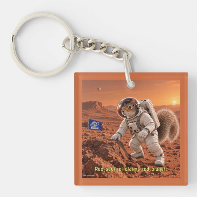 Squirrel on Mars Keychain (Front)