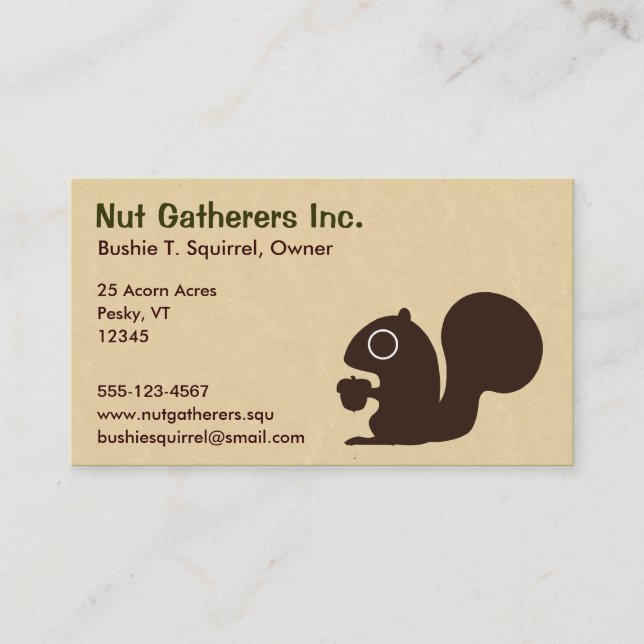 Squirrel on Parchment Business Card (Front)