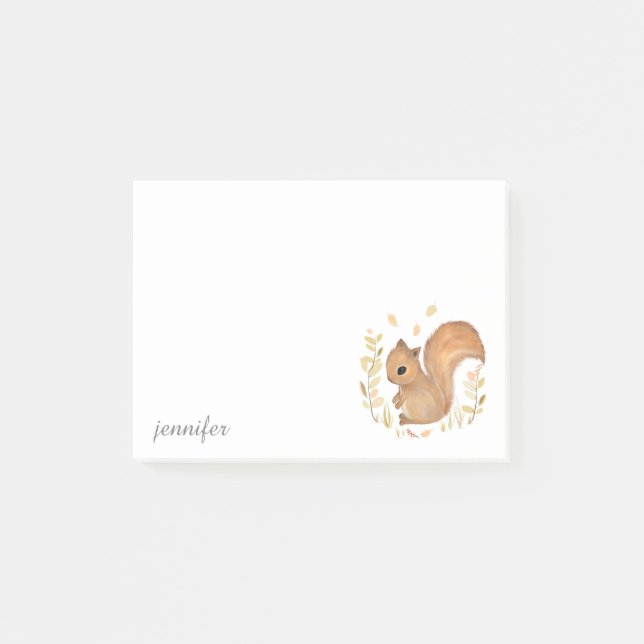 Squirrel Personalize Post-it® Notes (Front)