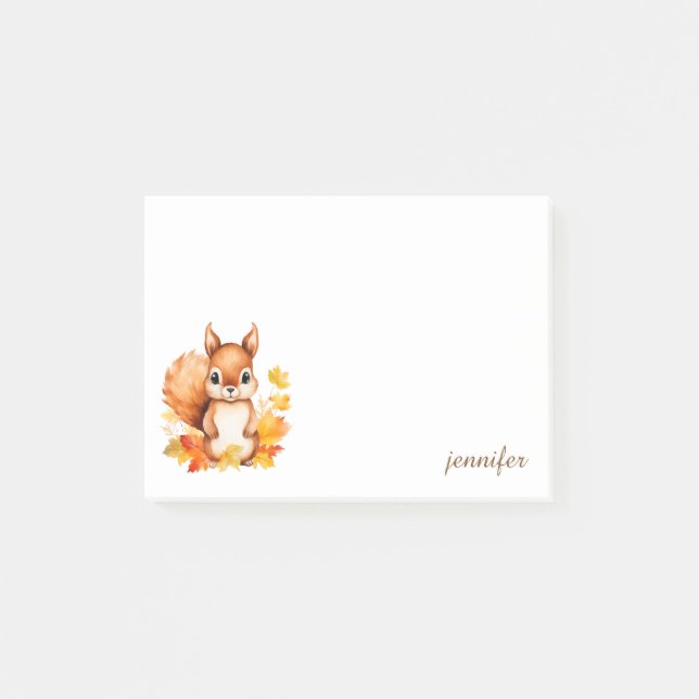 Squirrel Personalize Post-it® Notes (Front)