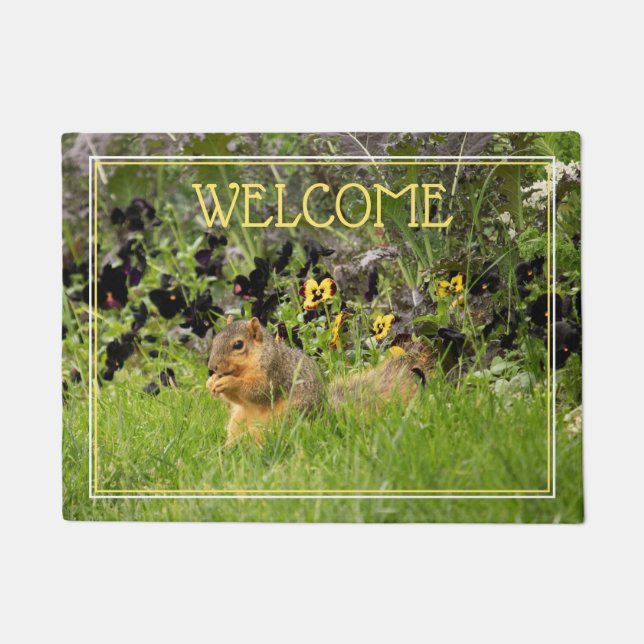 Squirrel Photo Welcome Doormat (Front)