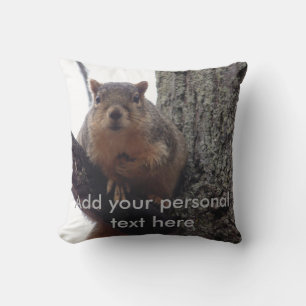 Squirrel pillow with personal text