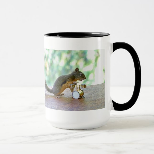 Squirrel Playing Drums Mug (Right)