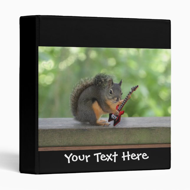Squirrel Playing Electric Guitar Binder (Front/Spine)