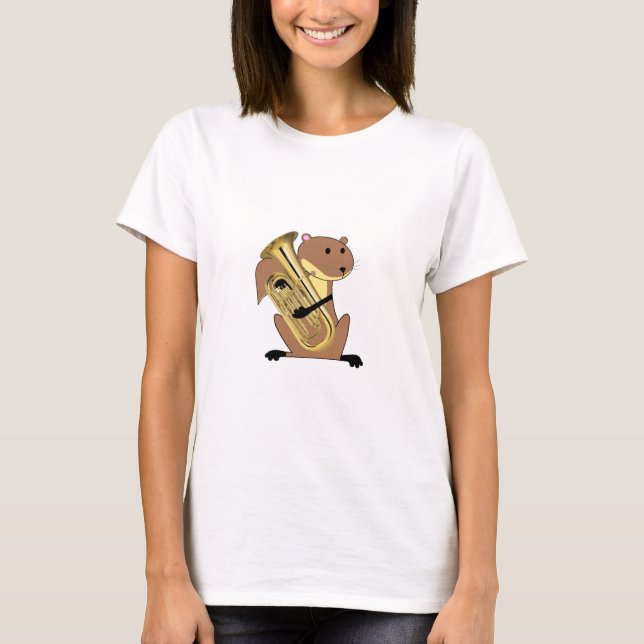 Squirrel Playing the Euphonium T-Shirt (Front)
