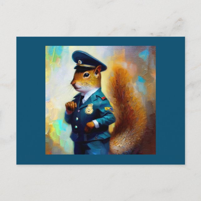 Squirrel Policeman Postcard (Front)
