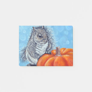 Squirrel Pumpkin Painting Post-it Notes