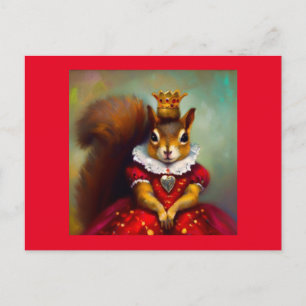 Squirrel Queen of Hearts Postcard