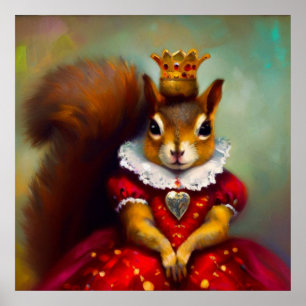 Squirrel Queen of Hearts Poster