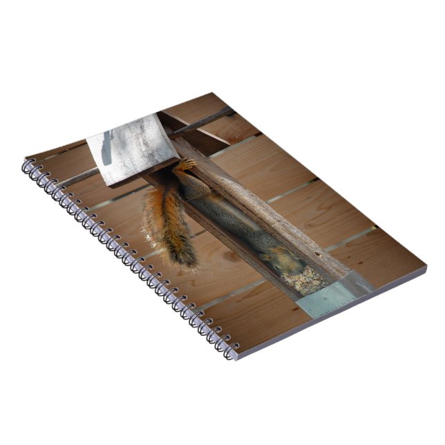 Squirrel Raiding Bird Feeder Notebook (Right Side)