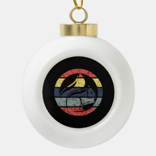 Squirrel Retro Ceramic Ball Christmas Ornament