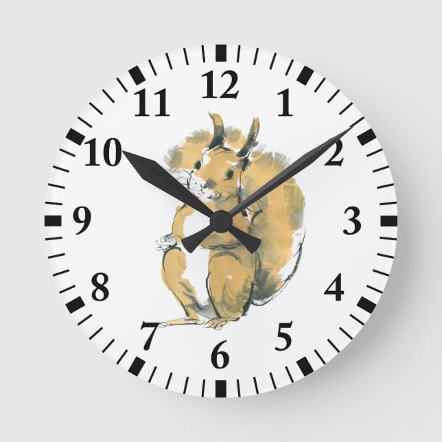 Squirrel Round Clock (Front)