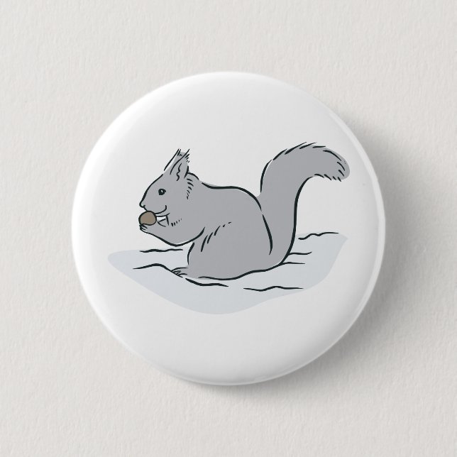 Squirrel Sciuridae Chipmunks Marmots Cute Cartoon 2 Inch Round Button (Front)