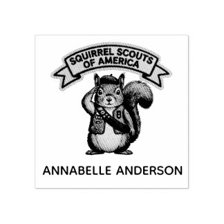 Squirrel Scouts Personalize Rubber Stamp