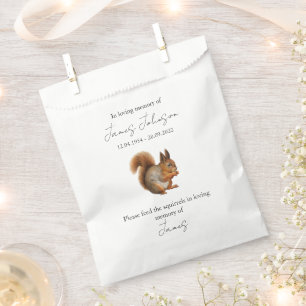 Squirrel Seed Memorial Funeral  Favour Bag