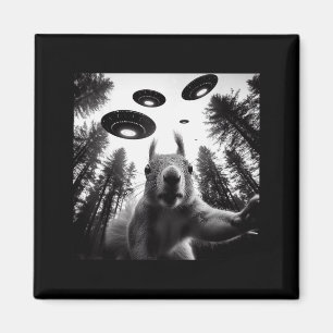 Squirrel Selfie With Alien Ufo Funny For Men Women Magnet