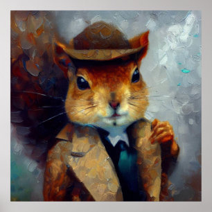Squirrel Sherlock Holmes Poster