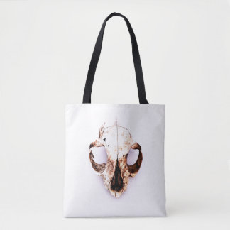 SQUIRREL SKULL tote wht Bag