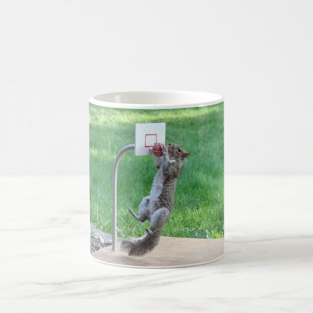 Squirrel Slam Dunk Coffee Mug (Center)