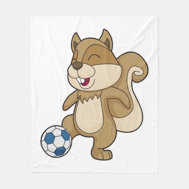 Squirrel Soccer player Soccer Fleece Blanket (Front)