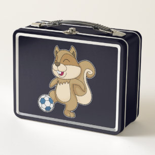 Squirrel Soccer player Soccer Metal Lunch Box