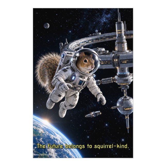 Squirrel Space Future Photo Print (Front)