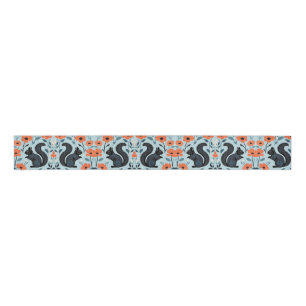 Squirrel Spring Flowers Art Grosgrain Ribbon