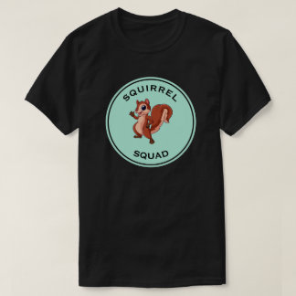 Squirrel Squad Cartoon Teal Disc T-Shirt