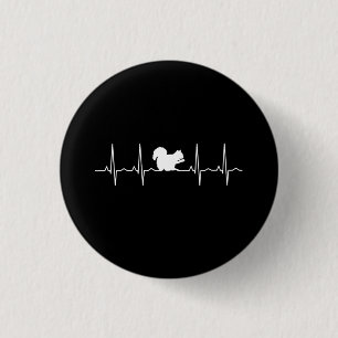 Squirrel - Squirrel Heartbeat Squirrel Lover Gift 1 Inch Round Button